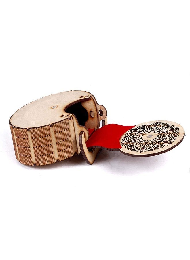 DLEIN Women's Round Shape Decorative Lesser Cutting Wooden Purse Women's Handbag Bag is a Fashionable Wooden Sling Bag - Image 4